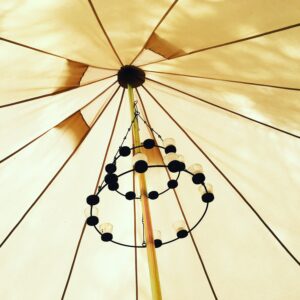 Chandelier Double Tier | Glass Tealight Holders | Steel Ring